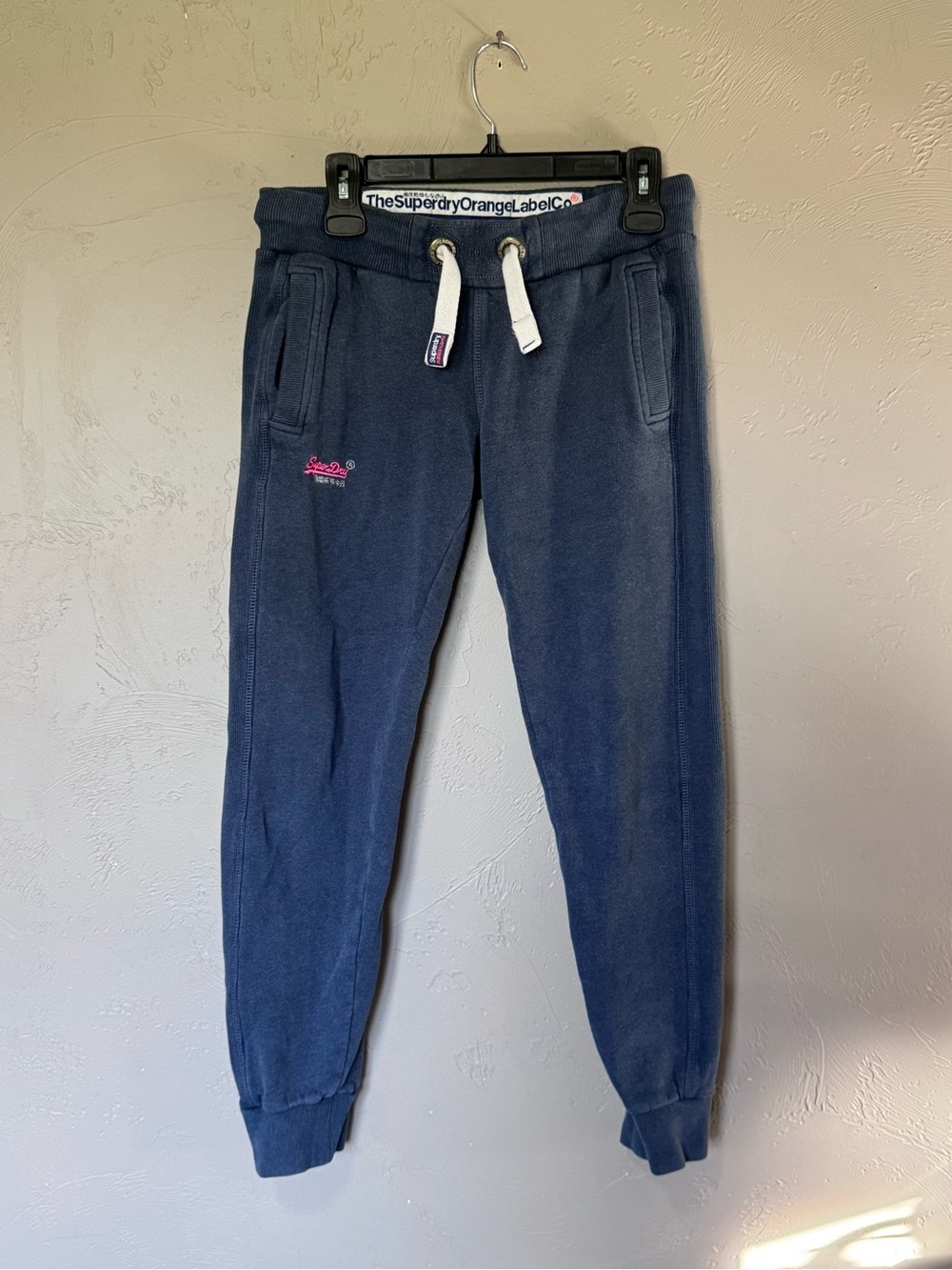 Superdry Orange Label Slim Fit Joggers Women’s Small Navy Blue Sweatpants
